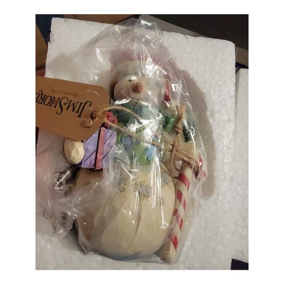 Snowman with Gift and Candy Cane Mini - Jim Shore #6009009, 3.5" NEW - Picture 3 of 5